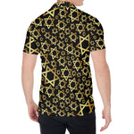 Black And Gold Star of David Print Men's Shirt