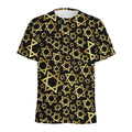 Black And Gold Star of David Print Men's Athletic T-Shirt