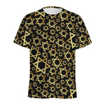 Black And Gold Star of David Print Men's Sports T-Shirt