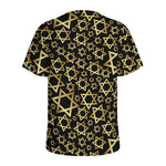 Black And Gold Star of David Print Men's Sports T-Shirt