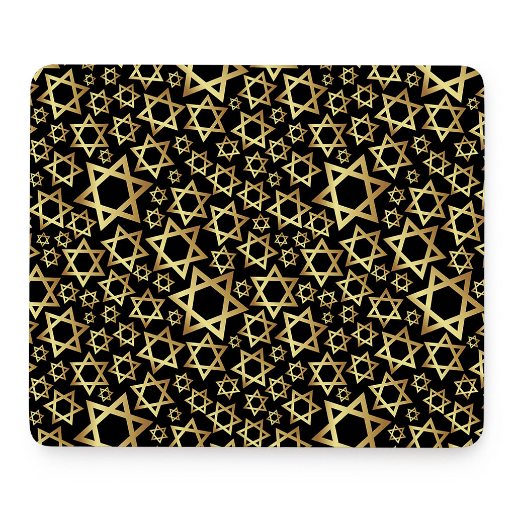Black And Gold Star of David Print Mouse Pad