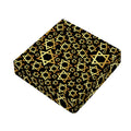 Black And Gold Star of David Print Outdoor Seat Cushion Cover