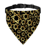 Black And Gold Star of David Print Over The Collar Dog Bandana