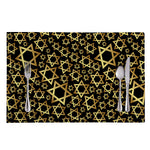 Black And Gold Star of David Print Placemat