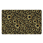 Black And Gold Star of David Print Polyester Doormat