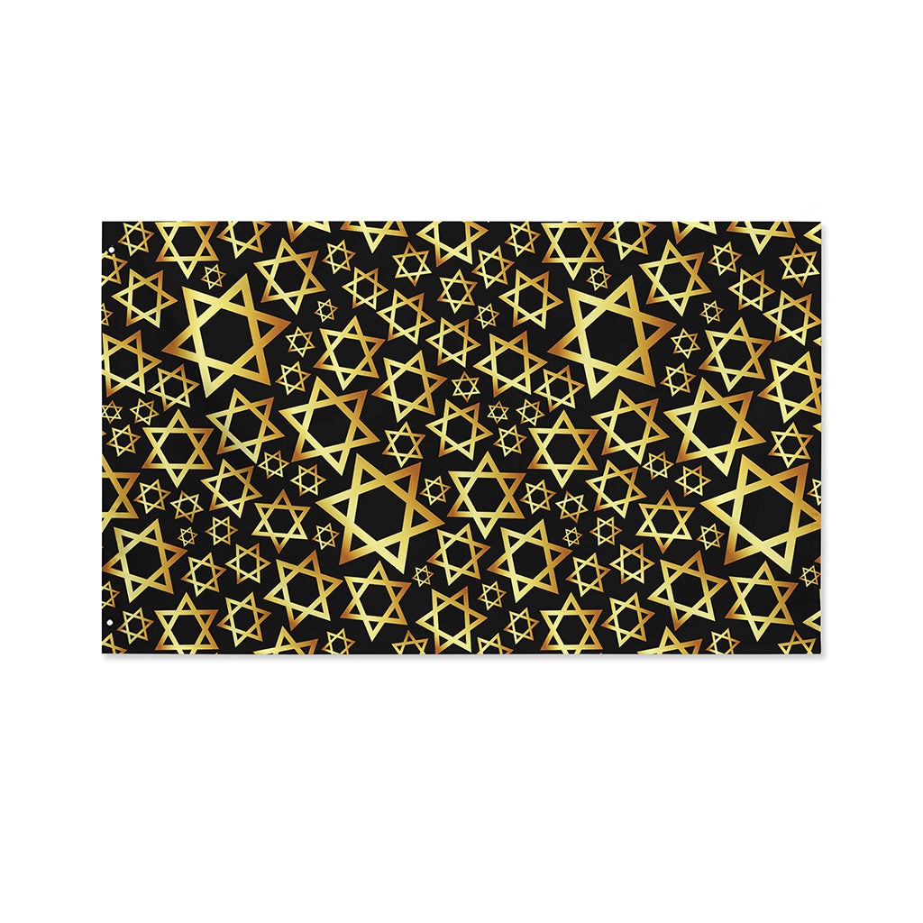Black And Gold Star of David Print Polyester Flag