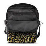 Black And Gold Star of David Print Rectangular Crossbody Bag