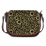 Black And Gold Star of David Print Saddle Bag