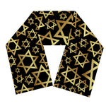 Black And Gold Star of David Print Scarf