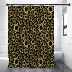 Black And Gold Star of David Print Shower Curtain