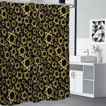 Black And Gold Star of David Print Shower Curtain