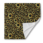Black And Gold Star of David Print Silk Bandana
