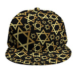 Black And Gold Star of David Print Snapback Cap