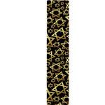 Black And Gold Star of David Print Table Runner