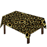 Black And Gold Star of David Print Tablecloth