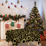 Black And Gold Star of David Print Tablecloth