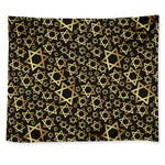 Black And Gold Star of David Print Tapestry
