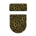 Black And Gold Star of David Print Toilet Lid And Tank Cover Set