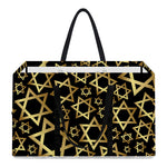 Black And Gold Star of David Print Utility Tote Bag