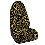 Black And Gold Star of David Print Waterproof Car Seat Cover