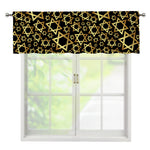 Black And Gold Star of David Print Window Valance
