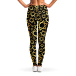 Black And Gold Star of David Print Women's Leggings