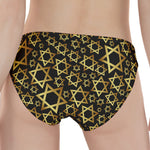 Black And Gold Star of David Print Women's Panties