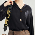 Black And Gold Tropical Pattern Print Bag Strap