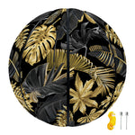 Black And Gold Tropical Pattern Print Basketball