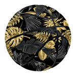 Black And Gold Tropical Pattern Print Basketball