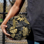 Black And Gold Tropical Pattern Print Basketball