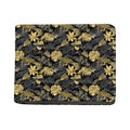 Black And Gold Tropical Pattern Print Bifold Wallet