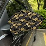 Black And Gold Tropical Pattern Print Car Side Mirror Covers