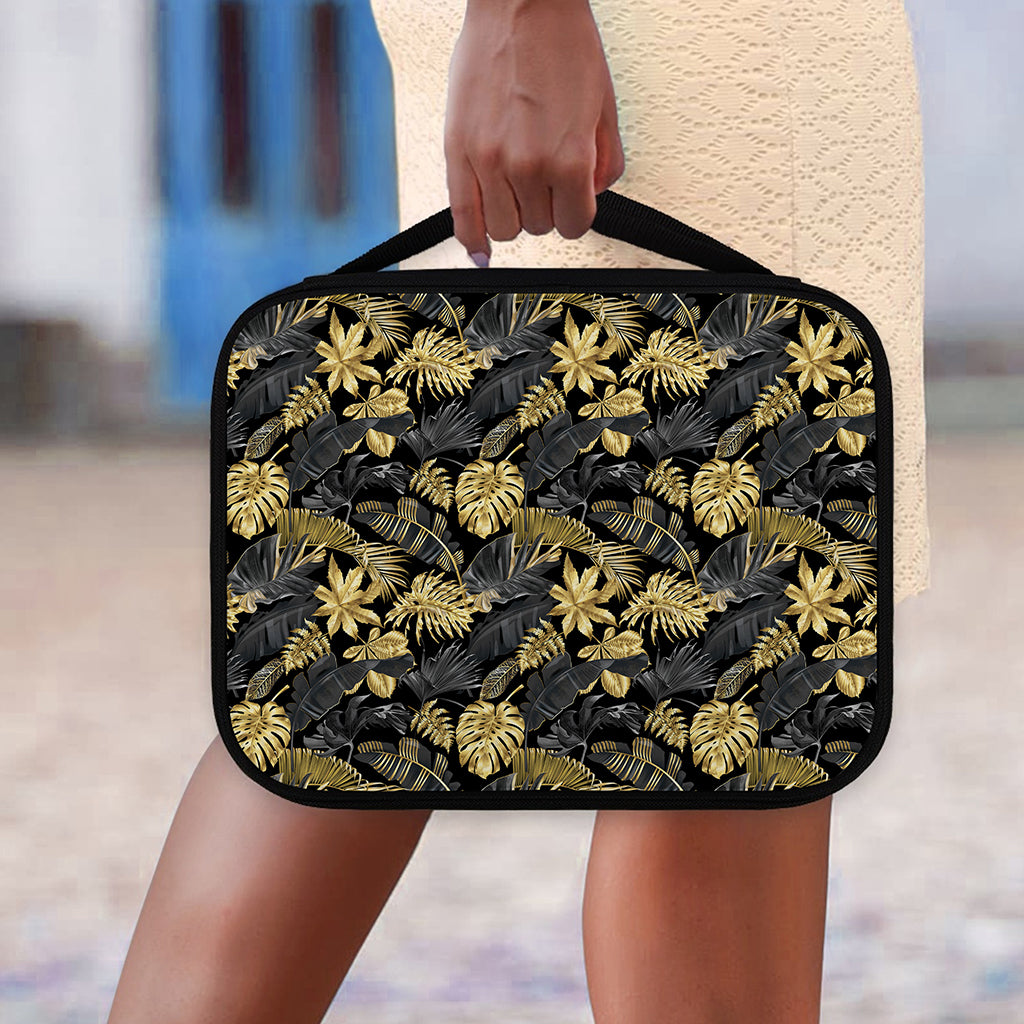 Black And Gold Tropical Pattern Print Classic Bible Case