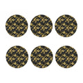 Black And Gold Tropical Pattern Print Coaster Set