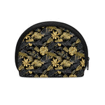 Black And Gold Tropical Pattern Print Coin Purse