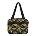 Black And Gold Tropical Pattern Print Double Strap Bible Bag