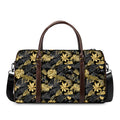 Black And Gold Tropical Pattern Print Duffel Bag