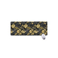 Black And Gold Tropical Pattern Print Extended Mouse Pad