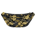 Black And Gold Tropical Pattern Print Fanny Pack