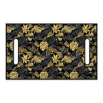Black And Gold Tropical Pattern Print Golf Cart Seat Cover
