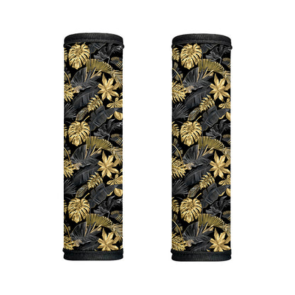 Black And Gold Tropical Pattern Print Handle Covers