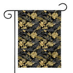 Black And Gold Tropical Pattern Print House Flag