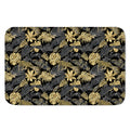 Black And Gold Tropical Pattern Print Indoor Door Mat