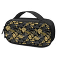 Black And Gold Tropical Pattern Print Portable Cooler Travel Case