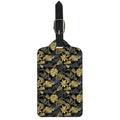 Black And Gold Tropical Pattern Print Luggage Tag
