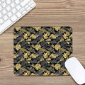 Black And Gold Tropical Pattern Print Mouse Pad