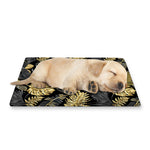 Black And Gold Tropical Pattern Print Pet Cooling Mat Cover