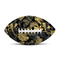 Black And Gold Tropical Pattern Print Rugby Ball