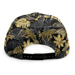 Black And Gold Tropical Pattern Print Snapback Cap